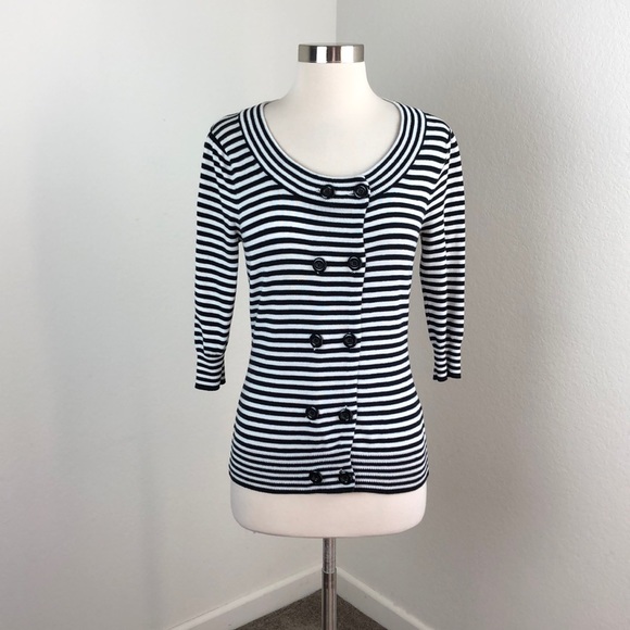 Forever 21 Sweaters - Forever 21 black and white striped cardigan